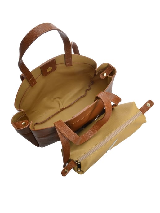 Anna Luchini Brown Rundleer Tas - Image 4