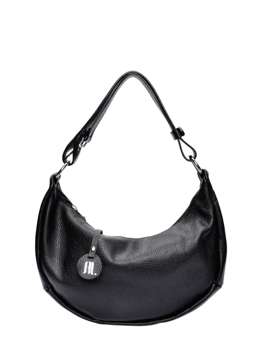 Anna Luchini Zwart Rundleer Tas - Image 1