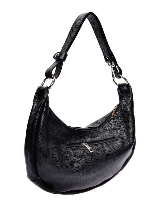 Anna Luchini Zwart Rundleer Tas - Image 2