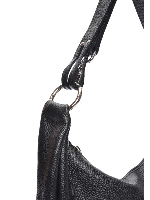 Anna Luchini Zwart Rundleer Tas - Image 3
