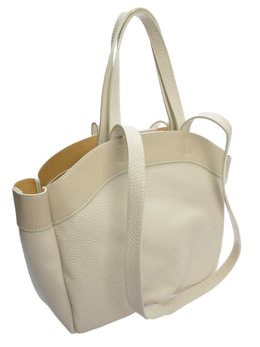 Anna Luchini Beige Rundleer Tas - Image 2