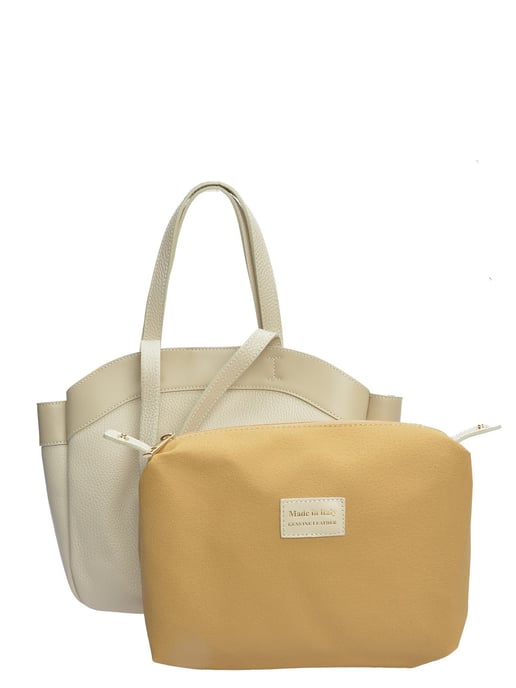 Anna Luchini Beige Rundleer Tas - Image 3