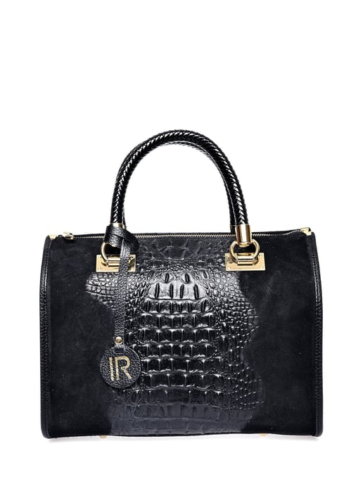 Isabella Rhea Zwart Rundleer Tas - Image 1