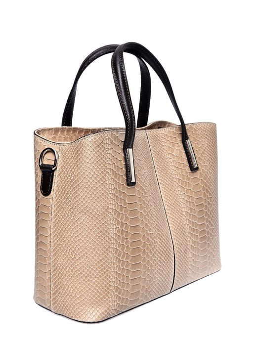 Roberta M Beige Rundleer Tas - Image 2