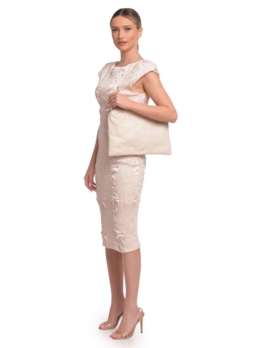 Luisa Vannini Beige Rundleer Tas - Image 5