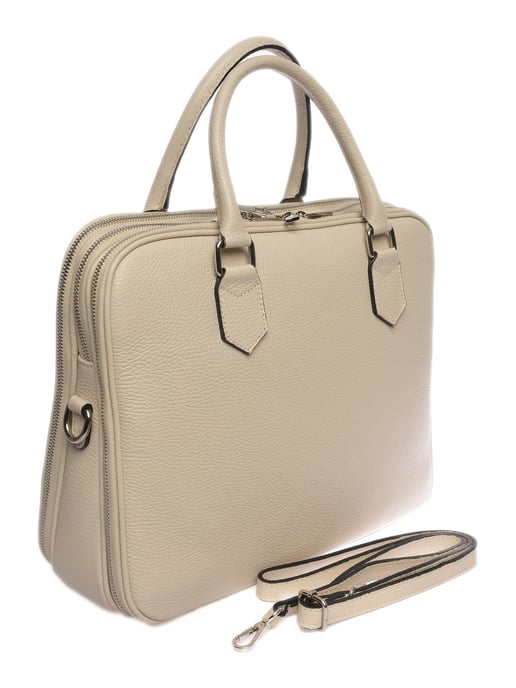 Luisa Vannini Beige Rundleer Tas - Image 2