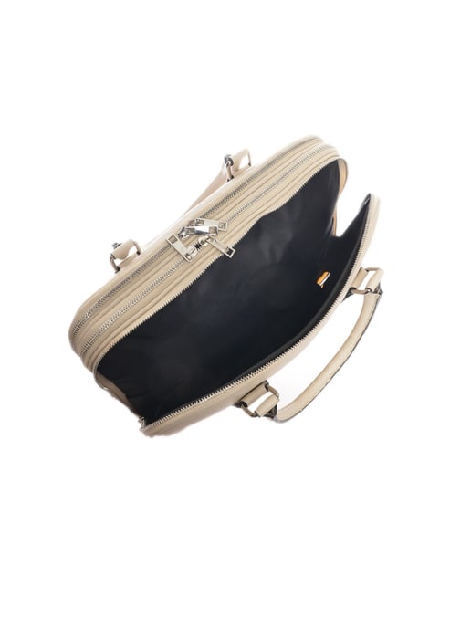 Luisa Vannini Beige Rundleer Tas - Image 4