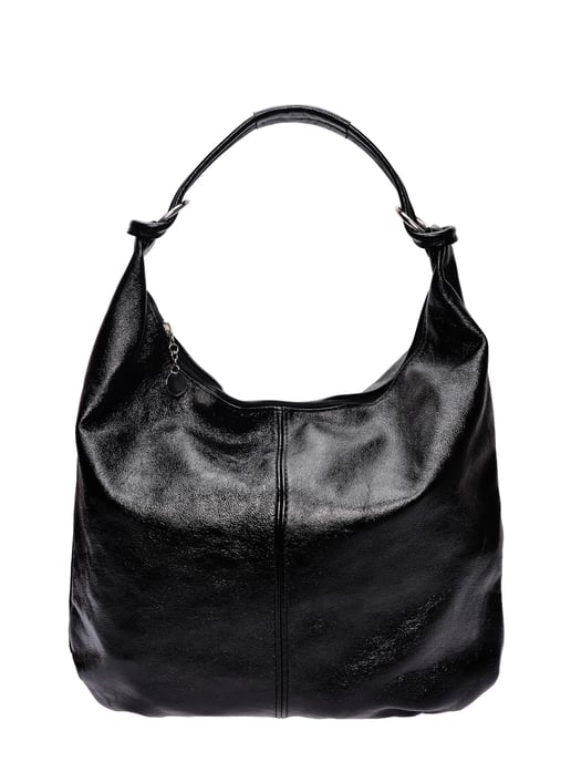 Anna Luchini Zwart Rundleer Tas - Image 1