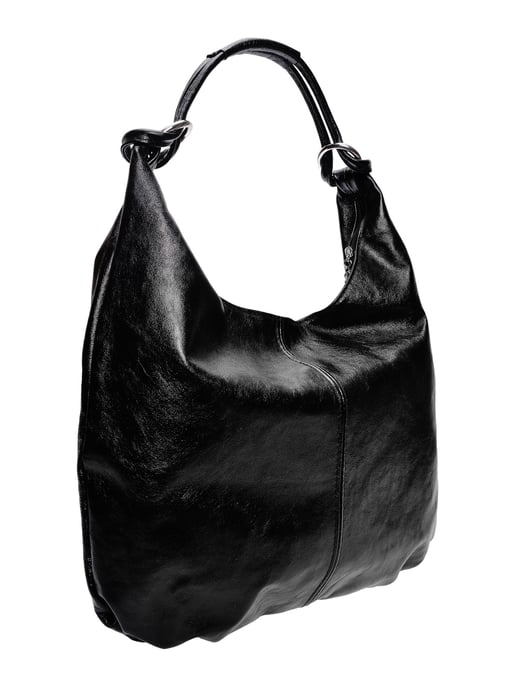 Anna Luchini Zwart Rundleer Tas - Image 2
