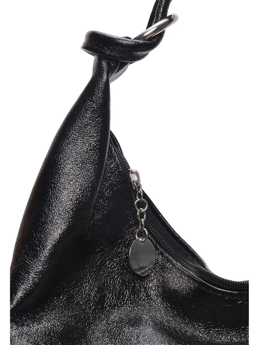 Anna Luchini Zwart Rundleer Tas - Image 3