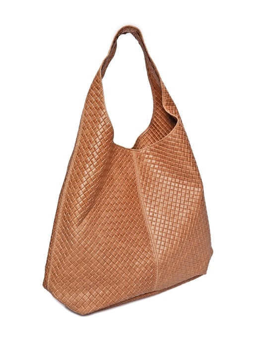 Luisa Vannini Brown Rundleer Tas - Image 2