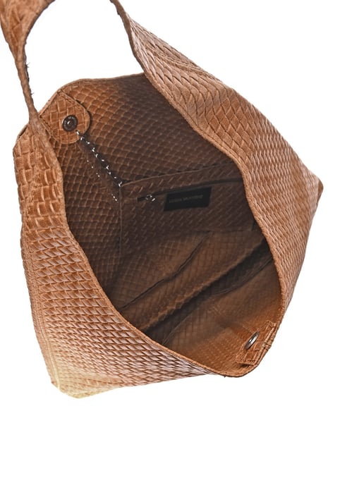 Luisa Vannini Brown Rundleer Tas - Image 4