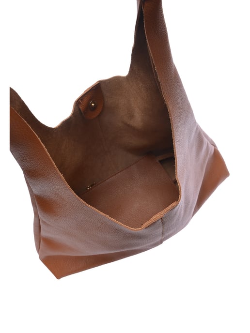 Luisa Vannini Brown Rundleer Tas - Image 4