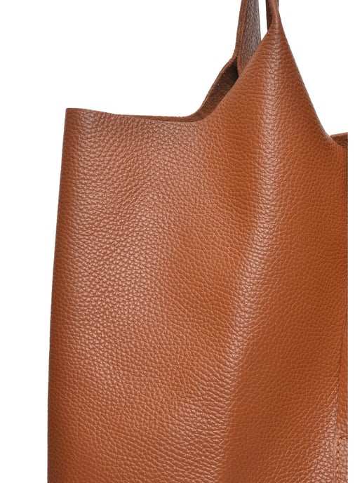 Anna Luchini Brown Rundleer Tas - Image 3