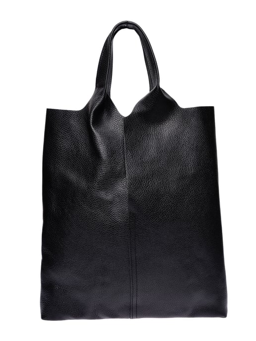 Anna Luchini Zwart Rundleer Tas - Image 1