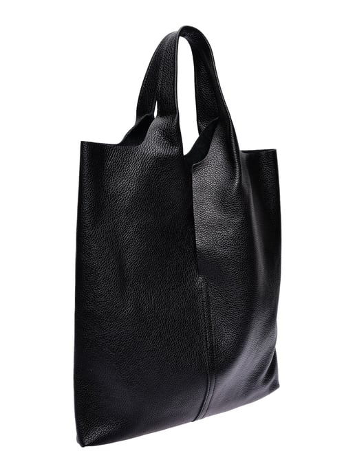 Anna Luchini Zwart Rundleer Tas - Image 2