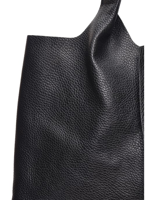 Anna Luchini Zwart Rundleer Tas - Image 3