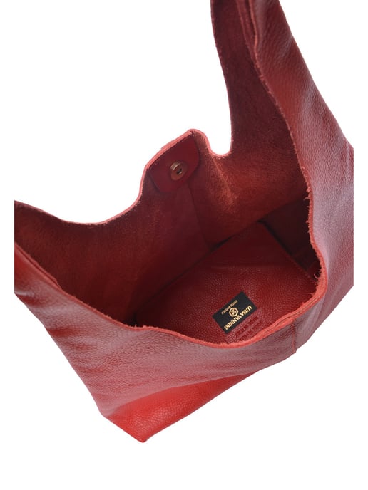 Luisa Vannini Rood Rundleer Tas - Image 4