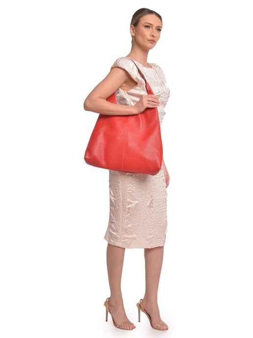 Luisa Vannini Rood Rundleer Tas - Image 5