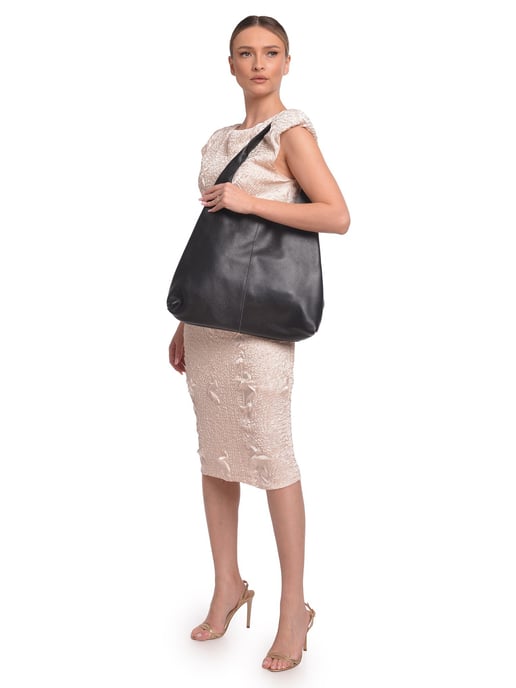 Luisa Vannini Zwart Rundleer Tas - Image 5
