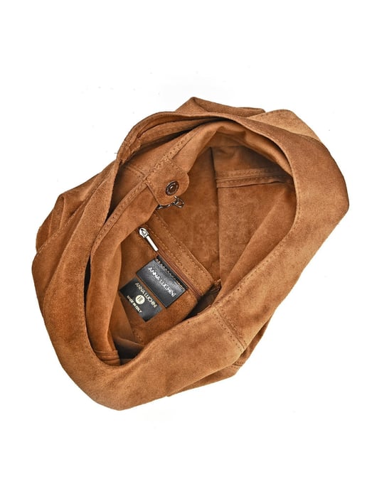 Anna Luchini Brown Rundleer Tas - Image 4