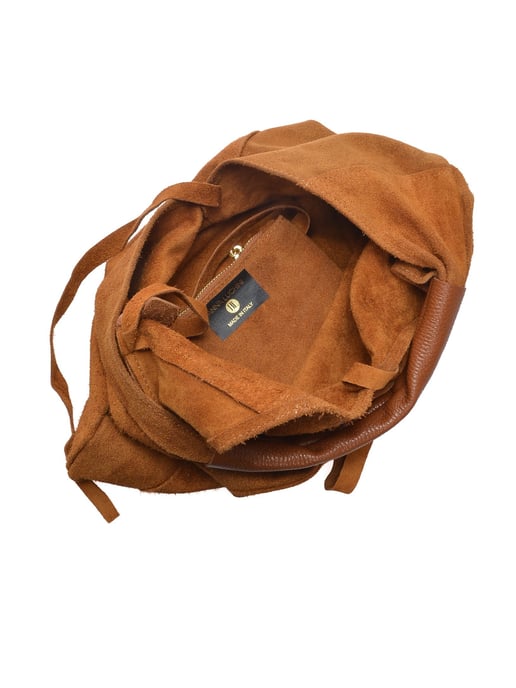 Anna Luchini Brown Rundleer Tas - Image 4