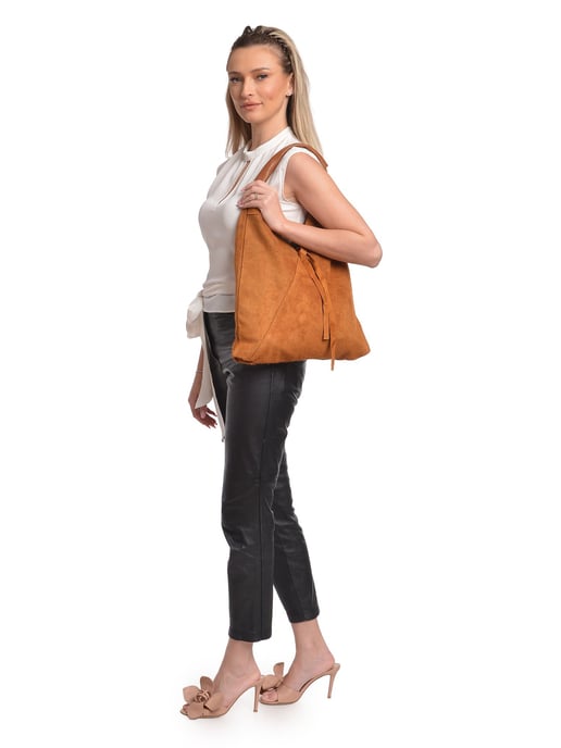 Anna Luchini Brown Rundleer Tas - Image 5