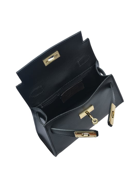Isabella Rhea Zwart Rundleer Tas - Image 4