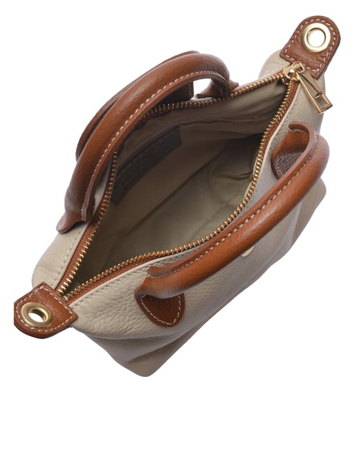 Roberta M Beige Rundleer Tas - Image 4