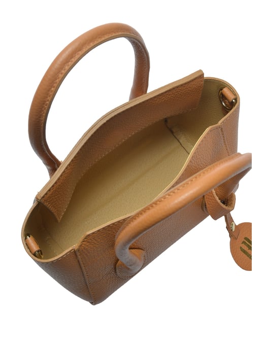 Anna Luchini Brown Rundleer Tas - Image 4
