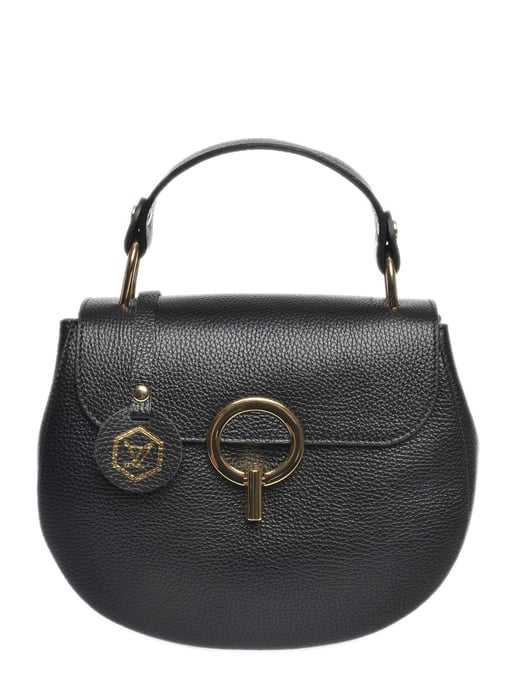 Luisa Vannini Zwart Rundleer Tas - Image 1