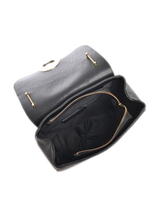 Luisa Vannini Zwart Rundleer Tas - Image 4