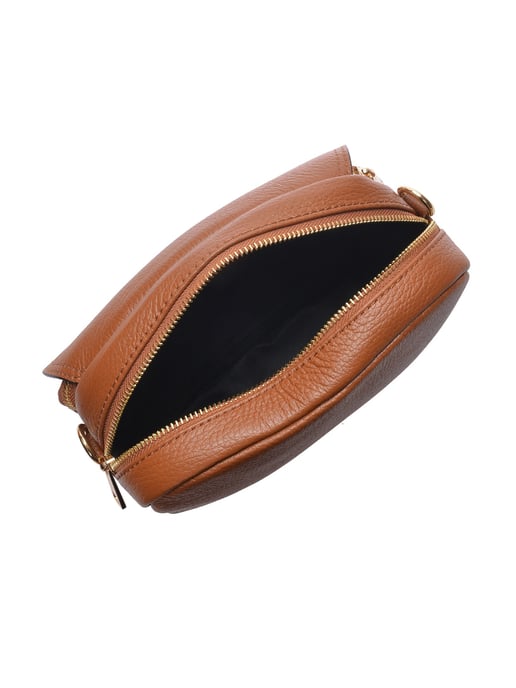 Luisa Vannini Brown Rundleer Tas - Image 4