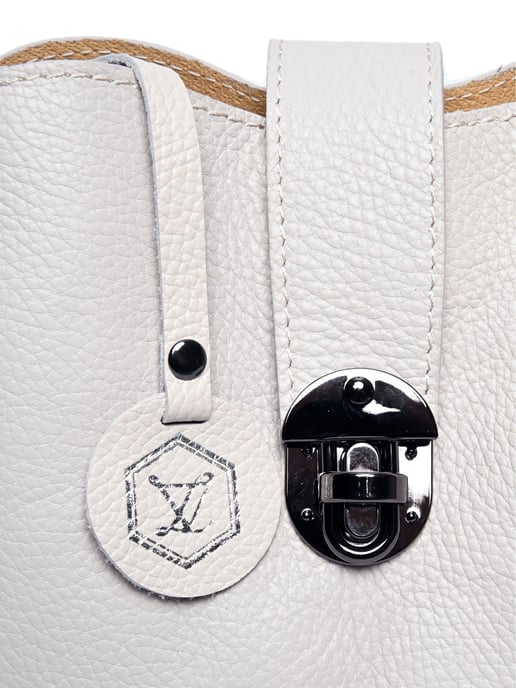 Luisa Vannini Beige Rundleer Tas - Image 3
