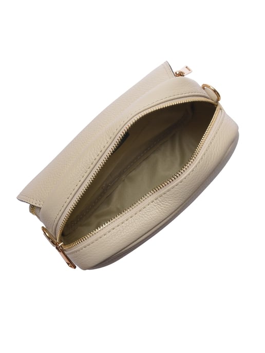 Luisa Vannini Beige Rundleer Tas - Image 4