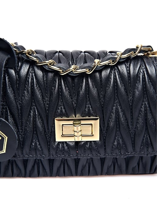 Luisa Vannini Zwart Rundleer Tas - Image 3