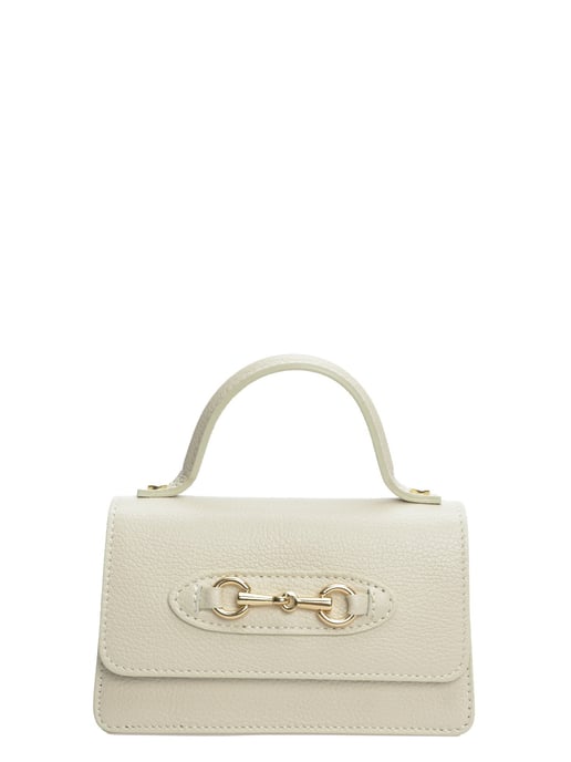 Isabella Rhea Beige Rundleer Tas - Image 1
