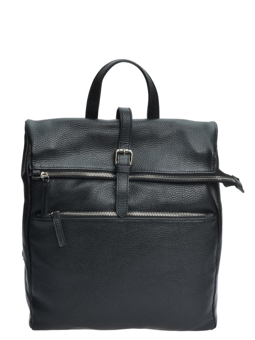 Anna Luchini Zwart Rundleer Tas - Image 1