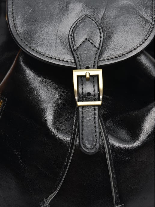 Anna Luchini Zwart Rundleer Tas - Image 3