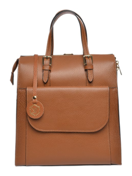 Luisa Vannini Brown Rundleer Tas - Image 1