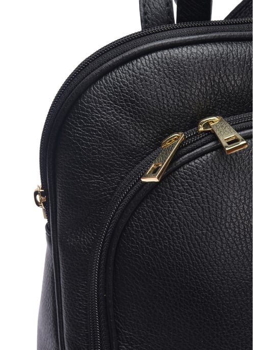 Anna Luchini Zwart Rundleer Tas - Image 3