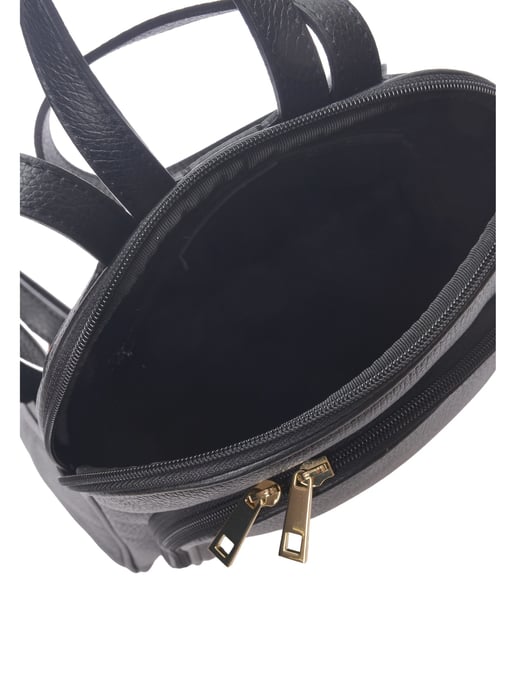 Anna Luchini Zwart Rundleer Tas - Image 4