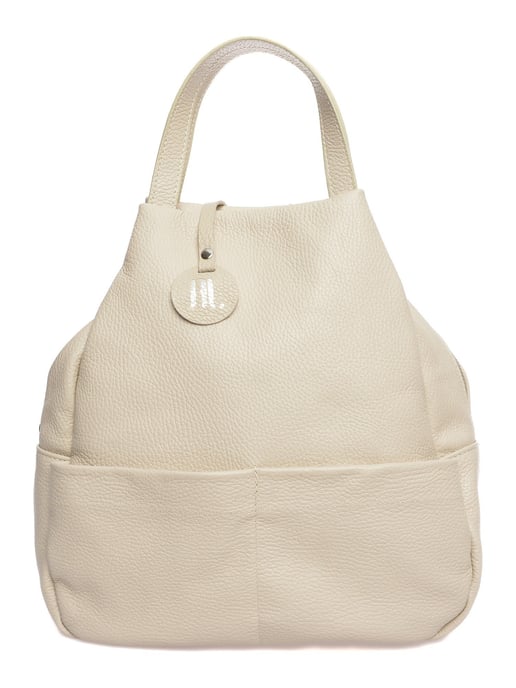 Anna Luchini Beige Rundleer Tas - Image 1