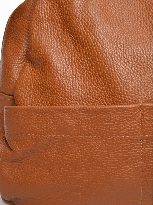 Anna Luchini Brown Rundleer Tas - Image 3