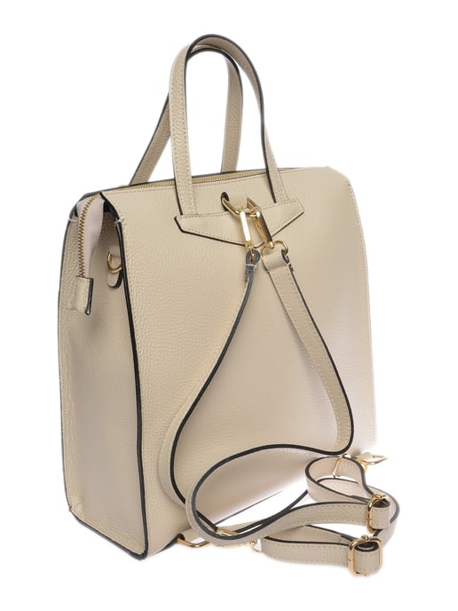 Luisa Vannini Beige Rundleer Tas - Image 2