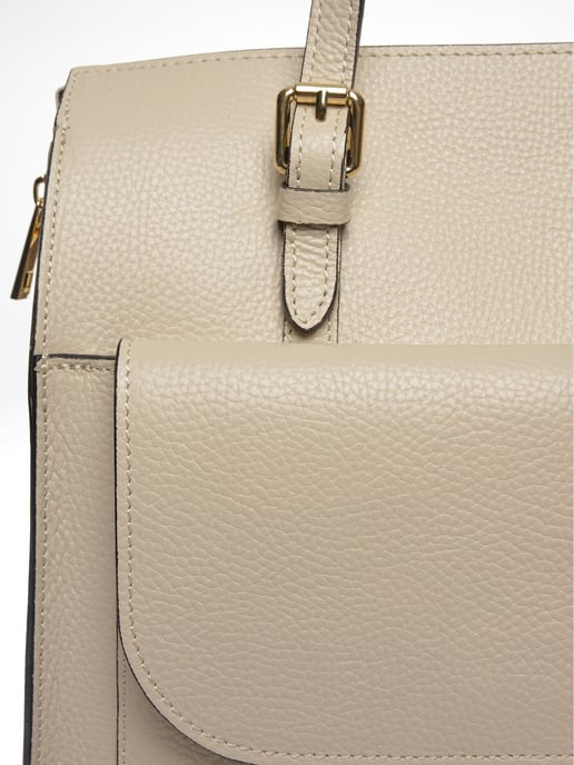 Luisa Vannini Beige Rundleer Tas - Image 3