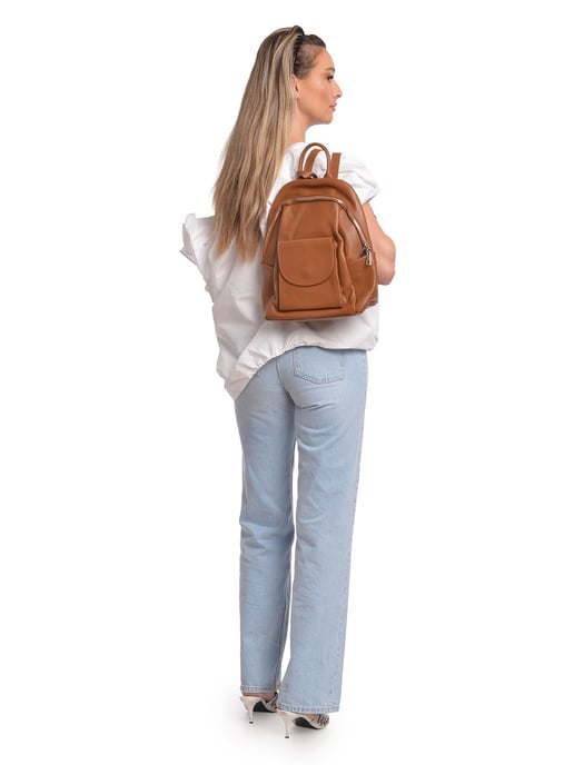 Anna Luchini Brown Rundleer Tas - Image 5