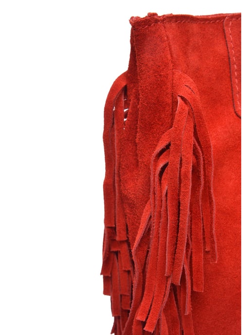Anna Luchini Rood Rundleer Tas - Image 3