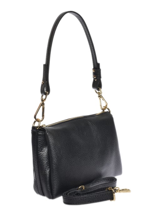 Luisa Vannini Zwart Rundleer Tas - Image 2