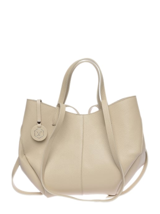 Luisa Vannini Beige Rundleer Tas - Image 1